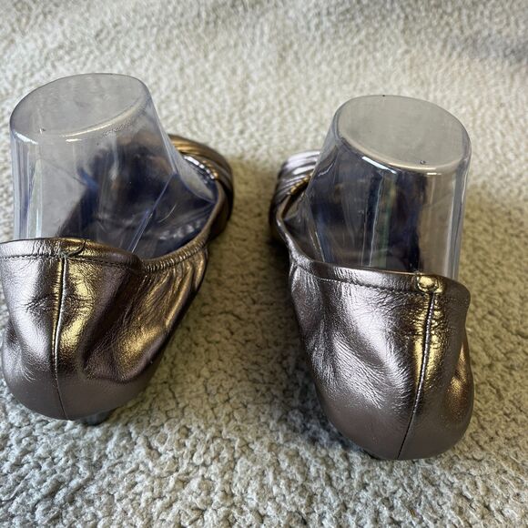 Cole Haan Air Tech Womens 8.5 B Silver Leather Criss-Cross  Wedge Sandals - Picture 4 of 4